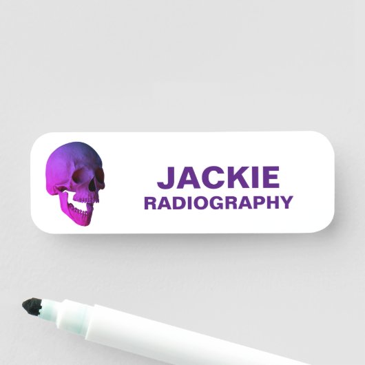  Lila Lachen des menschlichen Schädels  Namensschild (Beispiel)