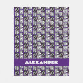 Lila Lacrosse Blöcke Fleecedecke (Vorderseite)