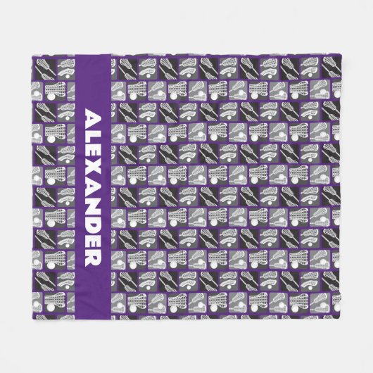Lila Lacrosse Blöcke Fleecedecke (Vorderseite (Horizontal))