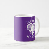 Lila Lacrosse Kaffeetasse (VorderseiteRechts)