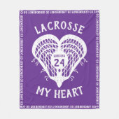 Lila Lacrosse My Heart Fleece Blanket (Vorderseite)