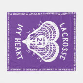 Lila Lacrosse My Heart Fleece Blanket (Vorderseite (Horizontal))
