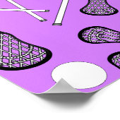 Lila Lacrosse-Stiche Poster (Ecke)