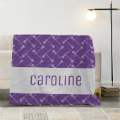 Lila Lacrosse White Sticks Gemustert Fleecedecke