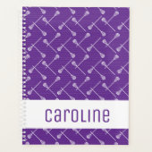 Lila Lacrosse White Sticks Gemustert Planer (Vorderseite)