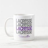 Lila Lacrosse Word Kaffeetasse (Links)