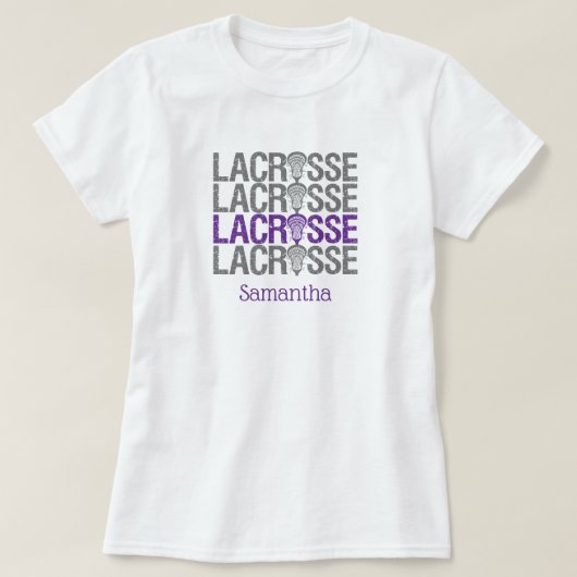Lila Lacrosse Word T-Shirt (Design vorne)
