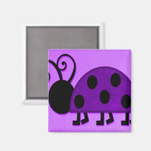Lila Lady Bug Magnet (Vorderseite/Rückseite)