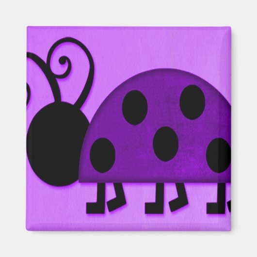 Lila Lady Bug Magnet (Vorne)