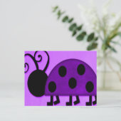 Lila Lady Bug Postkarte (Stehend Vorderseite)