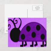 Lila Lady Bug Postkarte (Vorne/Hinten)