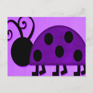 Lila Lady Bug Postkarte