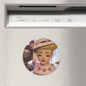 Lila Lady Head Vase Blume Parfüm Flasche Magnet (In Situ (Geschirrspüler))