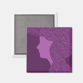 Lila Lady Magnet (Vorderseite/Rückseite)