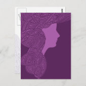 Lila Lady Postkarte (Vorne/Hinten)