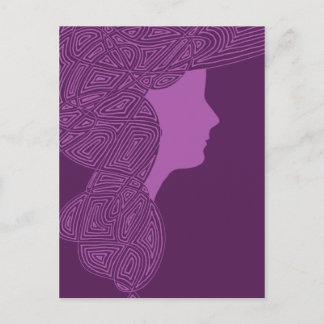 Lila Lady Postkarte