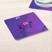 Lila Ladybug Rechteckiger Pappuntersetzer (angewinkelt)