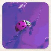 Lila Ladybug Rechteckiger Pappuntersetzer (Vorderseite)