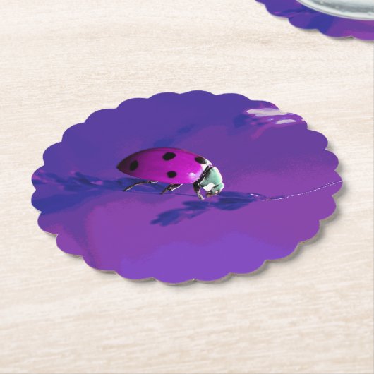 Lila Ladybug Untersetzer (angewinkelt)