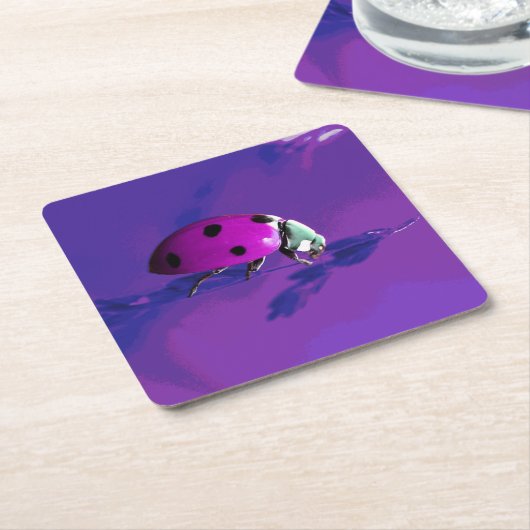 Lila Ladybug Untersetzer (angewinkelt)