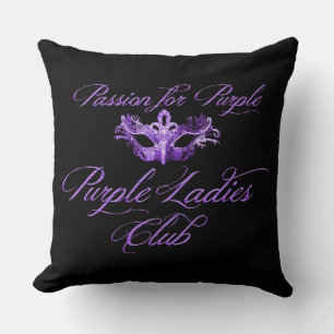 Lila Ladys Club Leidenschaft für Lila Schwarzkisse Kissen