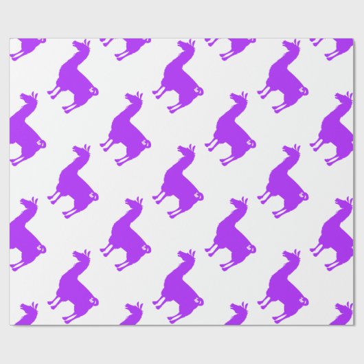 Lila Lama-Verpackungs-Papier Geschenkpapier (Flach)