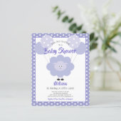 Lila Lamb Budget Niedlich Babydusche Einladung (Stehend Vorderseite)