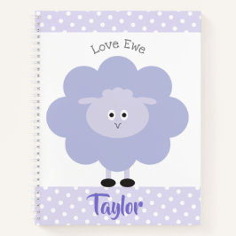 Lila Lamb Liebe Ewe Individuelle Name Script Niedl Notizblock