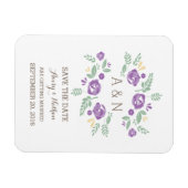 Lila-Land-Floral-Monogramm Save the Date Magnet (Horizontal)