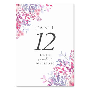 Lila Landblumen Blumen Tischnummer