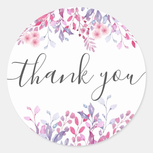 Lila Länder Wildblumen Runder Aufkleber (Vorderseite)