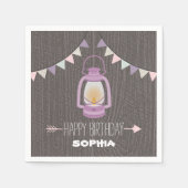 Lila Lantern Birthday Napkins Serviette (Vorderseite)