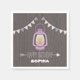 Lila Lantern Birthday Napkins Serviette