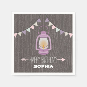 Lila Lantern Birthday Napkins Serviette