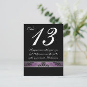 Lila Lapis Damask-Tischnummer Postkarte (Stehend Vorderseite)