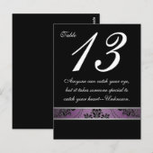 Lila Lapis Damask-Tischnummer Postkarte (Vorne/Hinten)