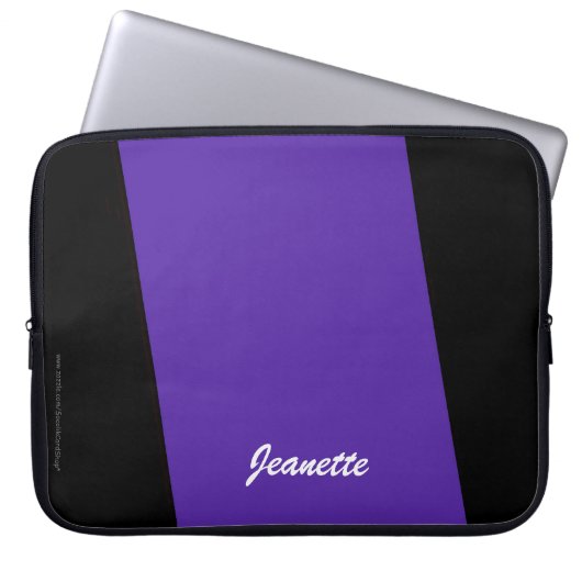 Lila Laptop-Computer Hülse und schwärzen einen Laptopschutzhülle (Vorderseite)