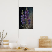 Lila Larkspur Blume Art Print Poster (Küche)