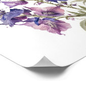 Lila Larkspur Blume Art Print Poster (Ecke)