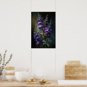 Lila Larkspur Blume Art Print Poster (Küche)