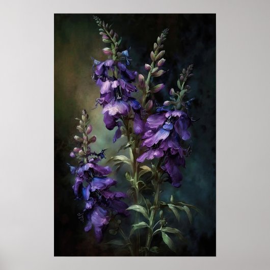 Lila Larkspur Blume Art Print Poster (Vorne)