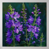 Lila Larkspur Blume Art Print Poster (Vorne)