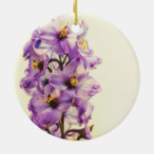 Lila Larkspur Delphinium Keramik Ornament (Hinten)