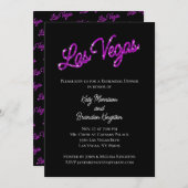 Lila Las Vegas Glitzern Probe Abendessen Einladung (Vorne/Hinten)