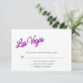 Lila Las Vegas Glitzern Wedding RSVP Einladung (Stehend Vorderseite)
