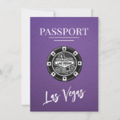 Lila Las Vegas-Pass Save the Date (Vorderseite)