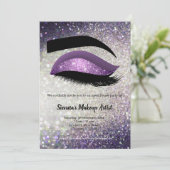 Lila Lashes Auge Einladung (Stehend Vorderseite)
