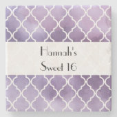 Lila Latticework, marokkanische Trellis, süß 16 Steinuntersetzer (Vorderseite)