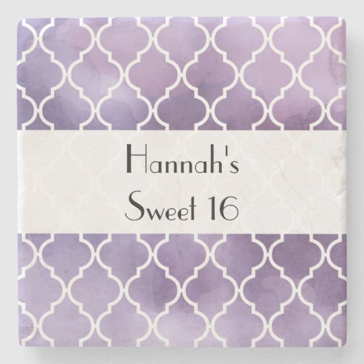 Lila Latticework, marokkanische Trellis, süß 16 Steinuntersetzer (Vorderseite)