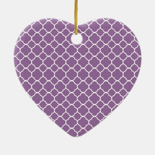 Lila Latticework, Quatrefolie, Trellis, Sweet 16 Keramik Ornament (Hinten)